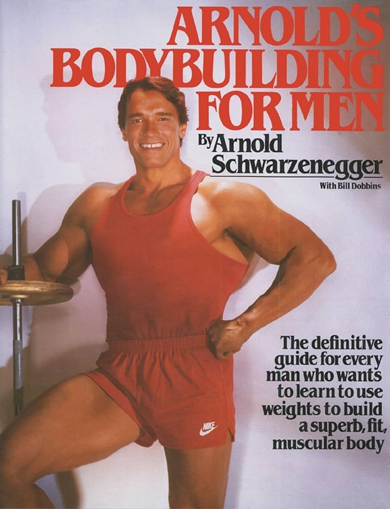 FAMOUS BODYBUILDER ARNOLD IS ON DISPLAY SAYIN "BODYBUILDING IS FOR MEN" THE VISUAL USED TO SAY TODAY WOMEN IN BODYBUILDING AND WEIGHTLIFTING IS ON RISE. 